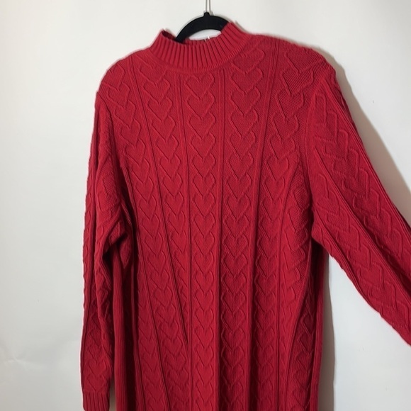 Torrid 2 ❤️ MOCK NECK MINI DRESS - CABLE KNIT HEART RED - Picture 8 of 8